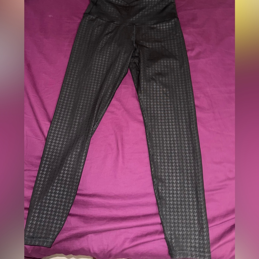 Black Textured Leggings